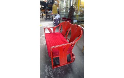 SESSEL 1 IM VINTAGE-STIL BAMBUS ROT