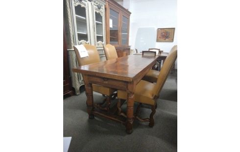 TABLE CHENE 2 TIROIRS