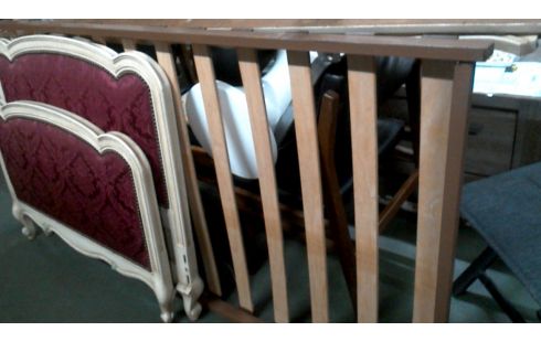 LIT 90X200 STYLE LOUIS XV BORDEAUX VELOURS