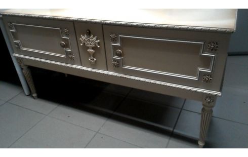 COMMODE ECRU MET, , MIROIR OVALE 2 PORTES