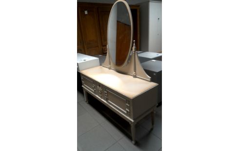 COMMODE ECRU MET, , MIROIR OVALE 2 PORTES