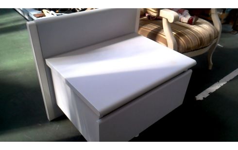 CHEVET L UNITE 1 TIROIR BLANCHE GRIS