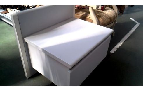 CHEVET L UNITE 1 TIROIR BLANCHE GRIS