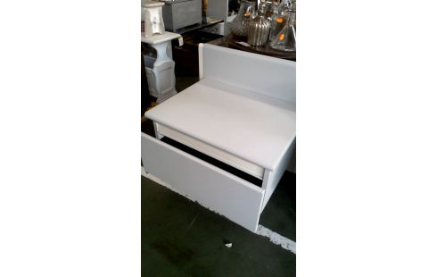 CHEVET L UNITE 1 TIROIR BLANCHE GRIS