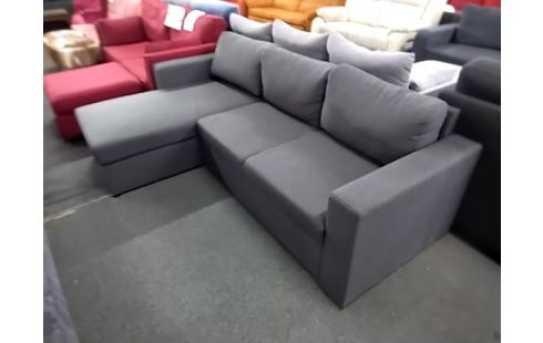 CANAPE D'ANGLE GRIS CONVERTIBLE COFFRE RÉVERSIBLE