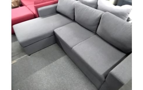 CANAPE D'ANGLE GRIS CONVERTIBLE COFFRE RÉVERSIBLE