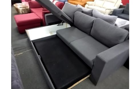 CANAPE D'ANGLE GRIS CONVERTIBLE COFFRE RÉVERSIBLE