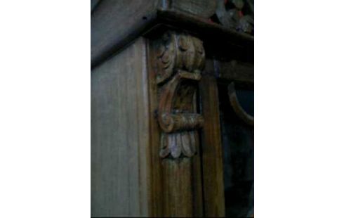 AUFSATZSCHRANK HOLZ DUNKEL VERZ. 4-TÜREN