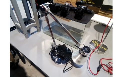 LAMPE DE BUREAU MÉTAL ABAT-JOUR VERRE