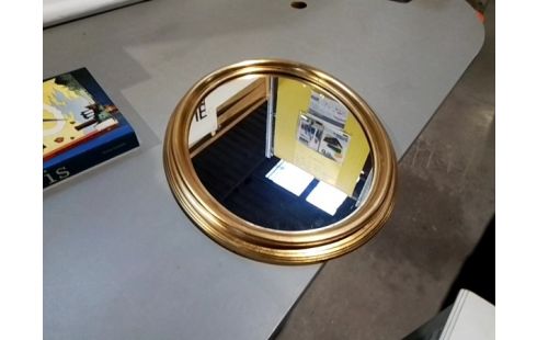 MIROIR OVALE CADRE DORE