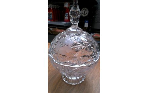 JARRÓN CON TAPA CRISTAL