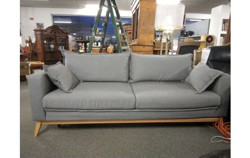 CANAPE CONVERTIBLE TISSU GRIS