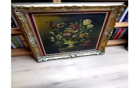 HUILE SUR TOILE Bouquet par g.Mallet