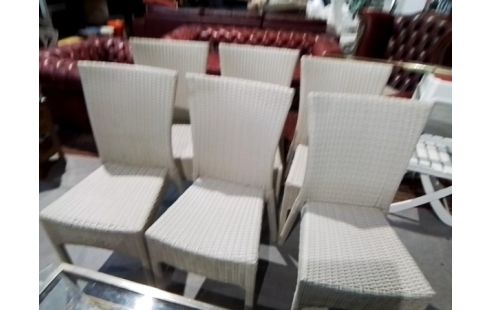 6 CHAISES PLASTIQUE TRESSE