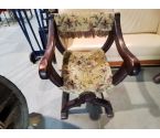 FAUTEUIL DAGOBERT TISSU ET BOIS