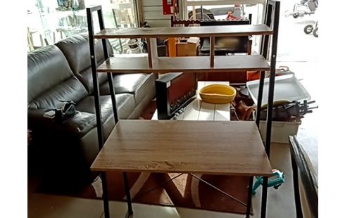 BUREAU MÉTAL NOIR ET BOIS