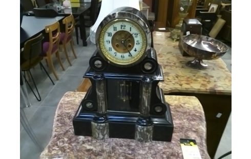 PENDULE DE NOTAIRE STYLE NAPOLEON III MARBRE ET BRONZE