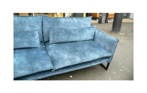 SOFA 3 PLÄTZE MIKROFASER BLAU