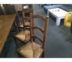 6 CHAISES PAILLEES BOIS RUSTIQUE