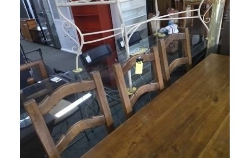 6 CHAISES PAILLEES BOIS RUSTIQUE