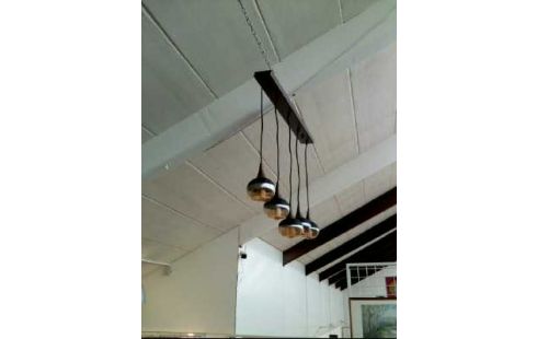 PENDELLEUCHTE 5-LEU. DUNKEL RUSTIKALER STIL