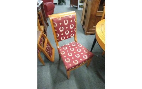 6 CHAISES STYLE EMPIRE TISSU BORDEAUX