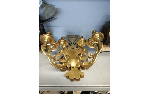 APPLIQUE BRONZE 4 FEUX LA PAIRE