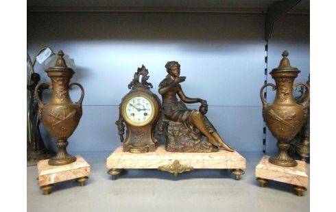 GARNITURE DE CHEMINEE MARBRE REGULE