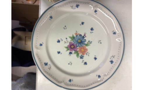 ASSIETTE PLATE LOT DE 7 motif fleurs