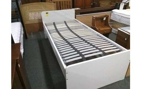 LIT BOIS BLANC 90X200 AVEC SOMMIER A LATTES