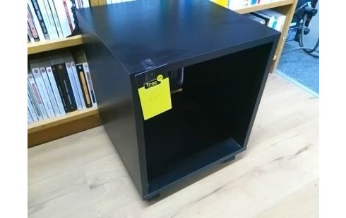 CUBE DE RANGEMENT NOIR SUR ROULETTES