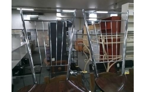 LOT DE 5 CHAISES FORMICA MARRON