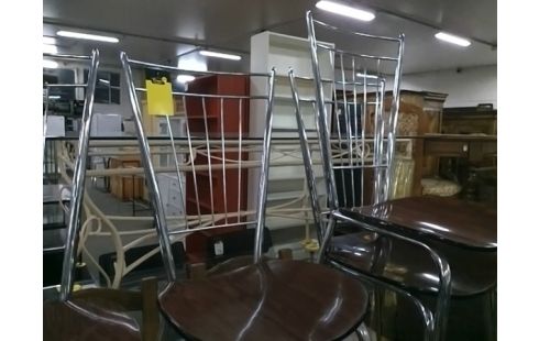 LOT DE 5 CHAISES FORMICA MARRON