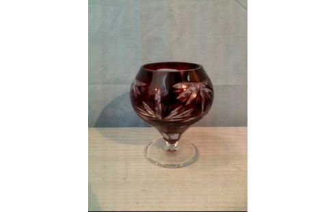 COGNACGLAS 6ER-SET GLAS ROT GESCHLIFFEN