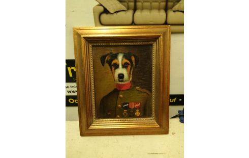 HUILE SUR BOIS CHIEN