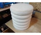 POUF CÔTELÉ BLANC