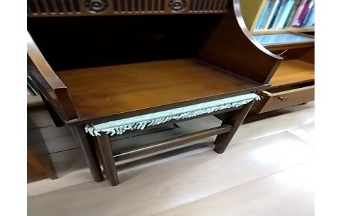 MEUBLE TELEPHONE AVEC TABOURET MERISIER