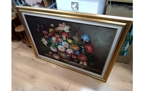 CADRE DORE REPRODUCTION BOUQUET FLEURS