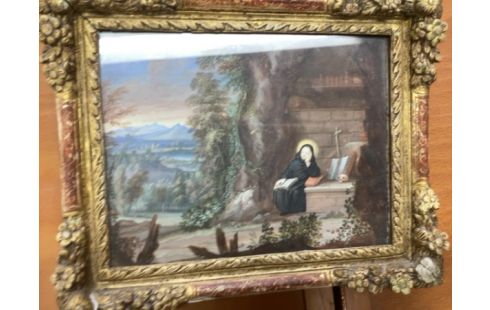 CADRE RELIGIEUX DORE FLEURIS