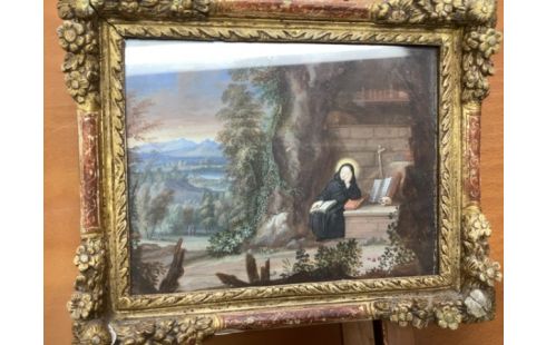 CADRE RELIGIEUX DORE FLEURIS