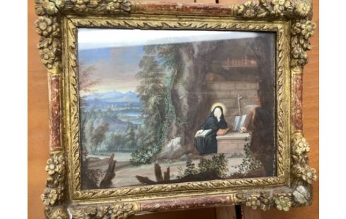 CADRE RELIGIEUX DORE FLEURIS