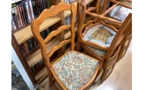 CHAISE TISSU FLEURI LOT DE 6