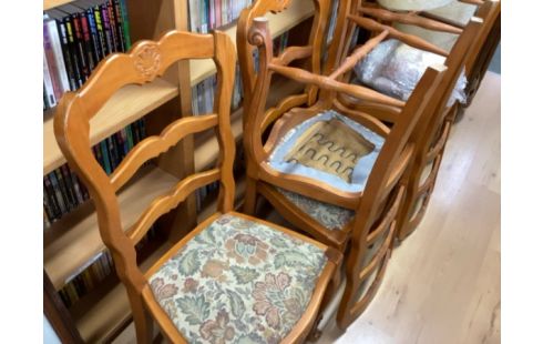 CHAISE TISSU FLEURI LOT DE 6