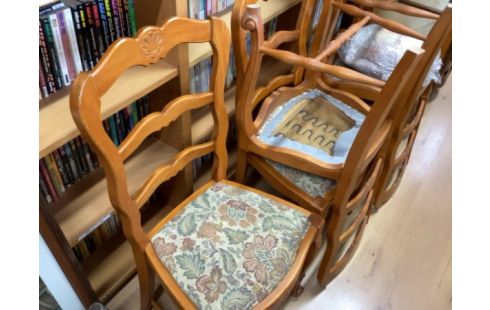 CHAISE TISSU FLEURI LOT DE 6