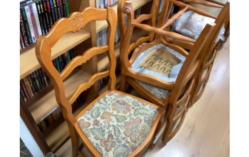 CHAISE TISSU FLEURI LOT DE 6