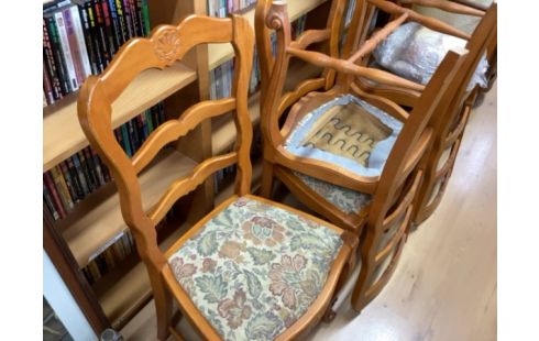 CHAISE TISSU FLEURI LOT DE 6