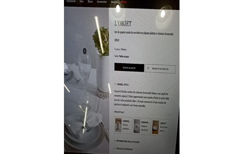 ROND DE SERVIETTE L'OBJET PLAQUÉ PLATINE