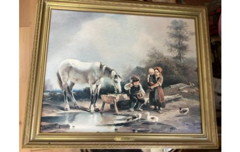 TABLEAU ENFANTS + CHEVAL