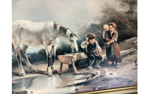 TABLEAU ENFANTS + CHEVAL