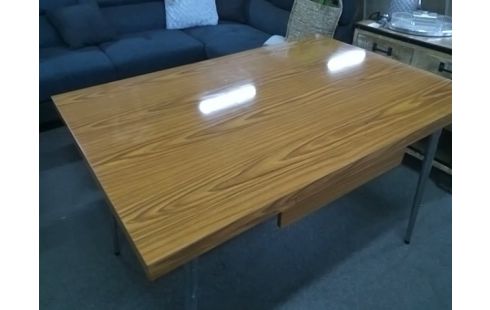 TABLE FORMICA MARRON AVEC ALLONGES INTERIEURES